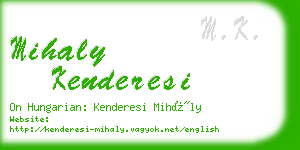 mihaly kenderesi business card